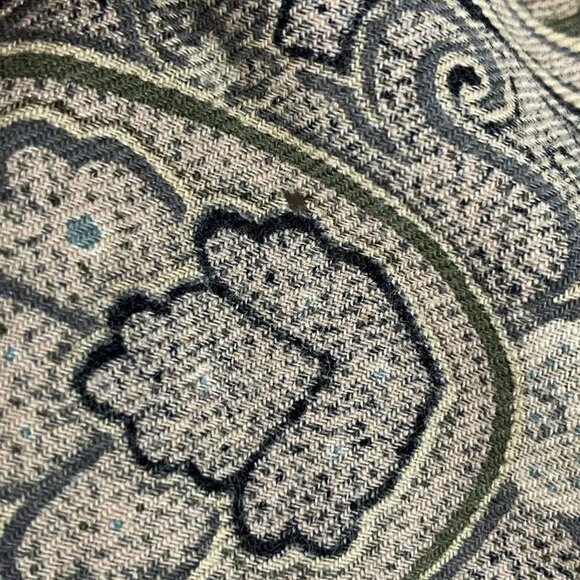 Auth ETRO - Dark Gray Pink Multi Wool Silk Scarf - Picture 6 of 6